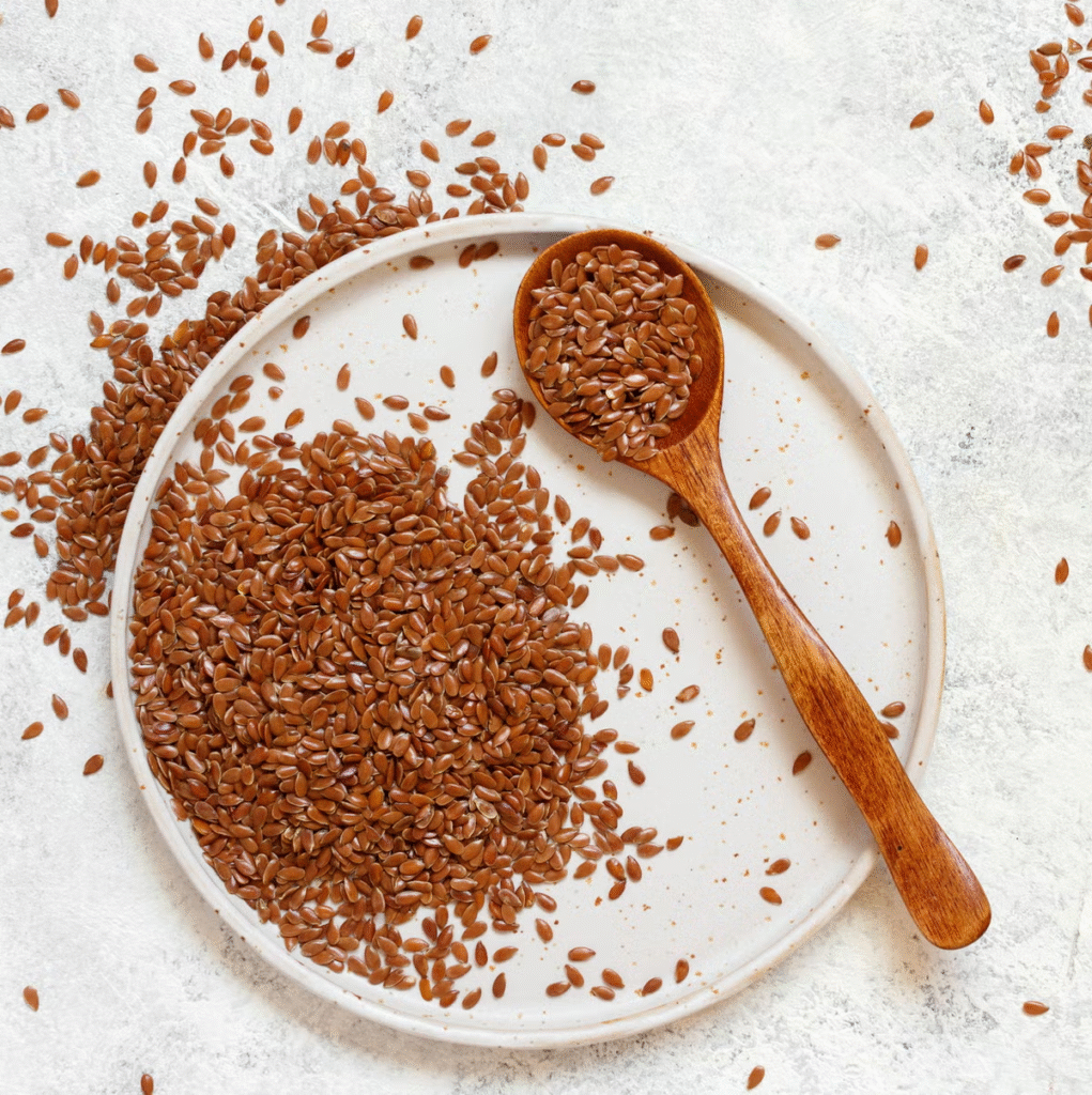 seed cycling for PCOS with flax, pumpkin, sunflower, and sesame seeds