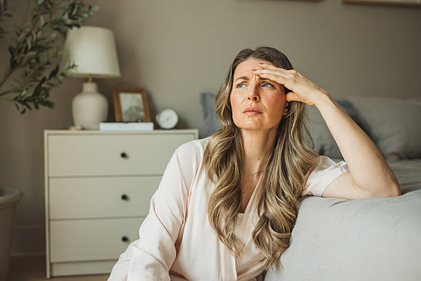 Woman in her 40s experiencing hormonal changes during perimenopause